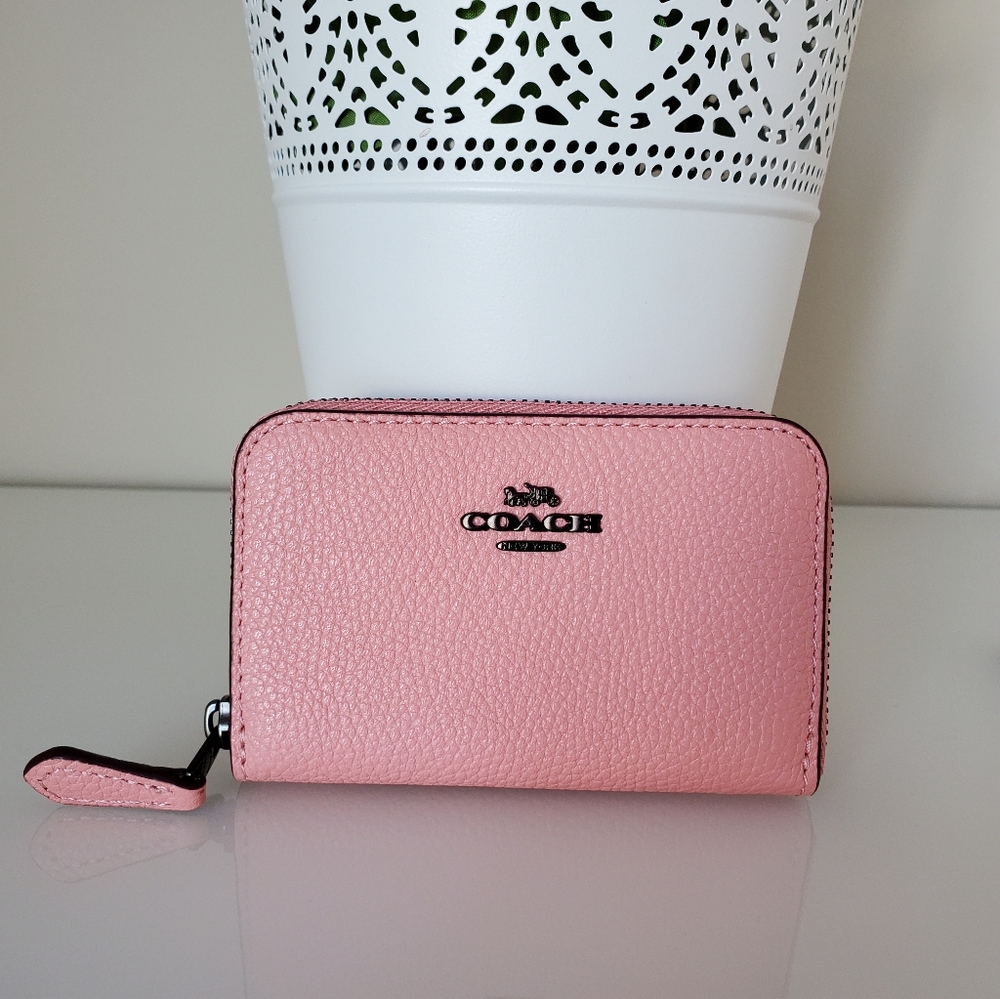 Coach Zip Card Case In Candy Pink